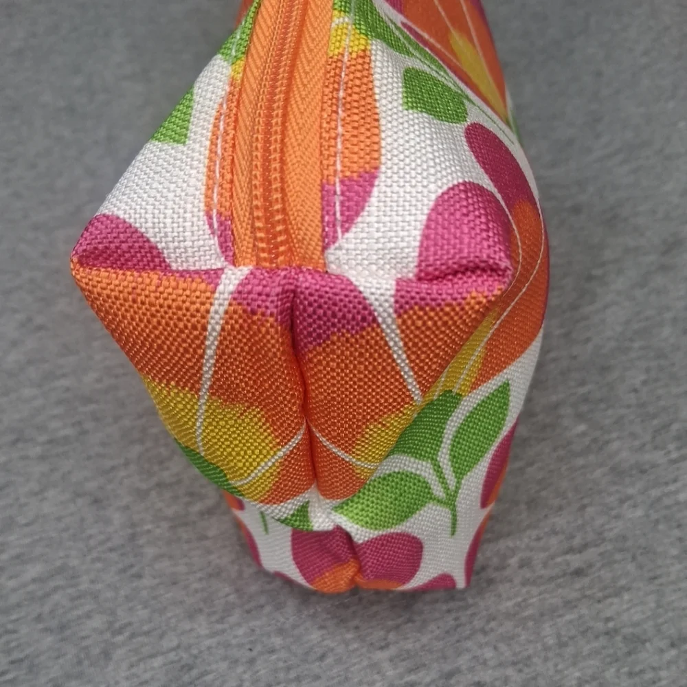 CLINIQUE Floral Print Cosmetic Makeup Bag Zipper Pouch 9.5
